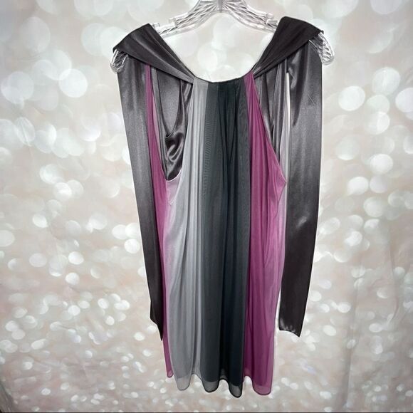 Wendye Chaitin Ombré 60’s Vibe Shift Sheer Mini Dress Size 2 - Picture 5 of 10